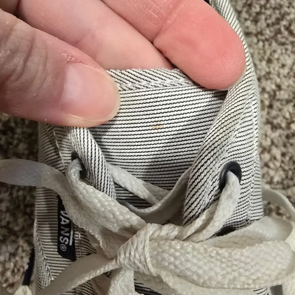 Women's Vans Gray Striped Lace Up Casual Sneakers | Size 7.5